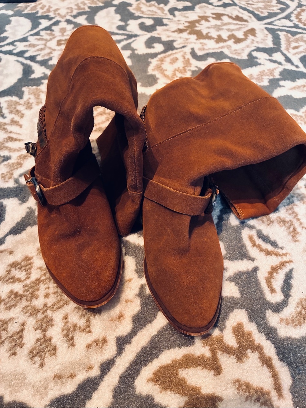 Chinese Laundry Brown Suede Heeled Ankle Boots